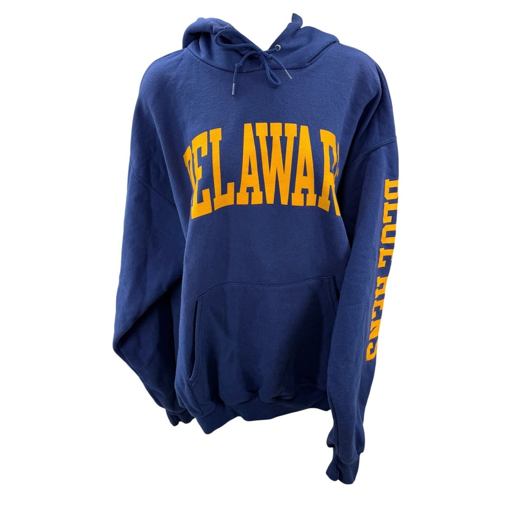 Champion Delaware Blue Hens Fear The Bird Hoodie Sweatshirt Vintage Mens XL